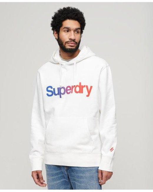 Superdry White Core Logo Loose Hoodie for men