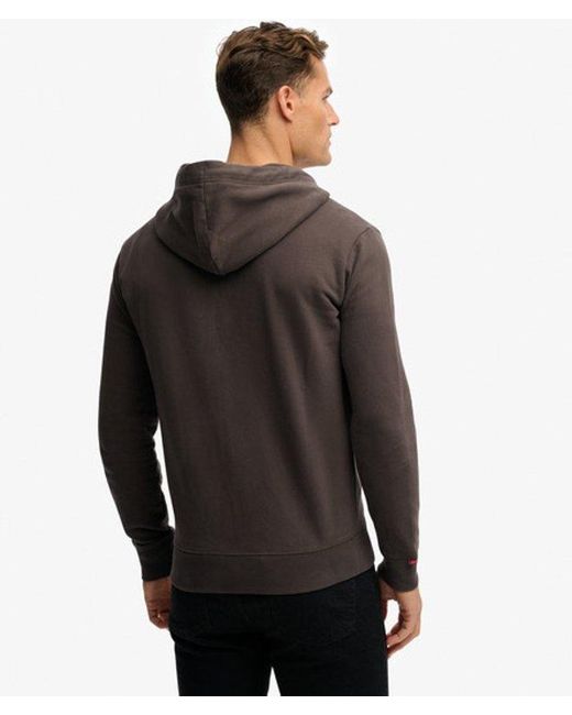Superdry Black & Co Essential Logo Half Brushed Zip Hoodie for men