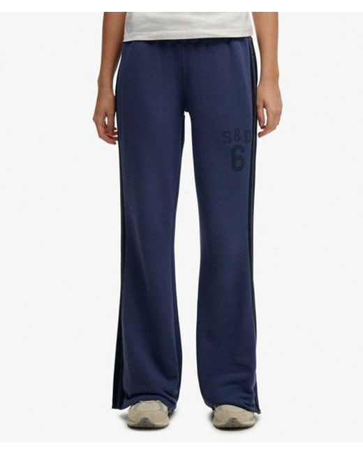 Superdry Blue & Co Athletic Essentials Stripe Flare joggers