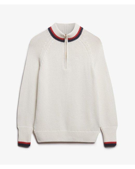 Superdry Natural Tipped Half Zip Jumper