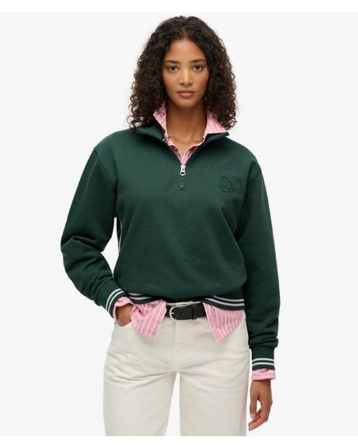 Superdry Green & Co Country Club Embossed Half-zip Jumper
