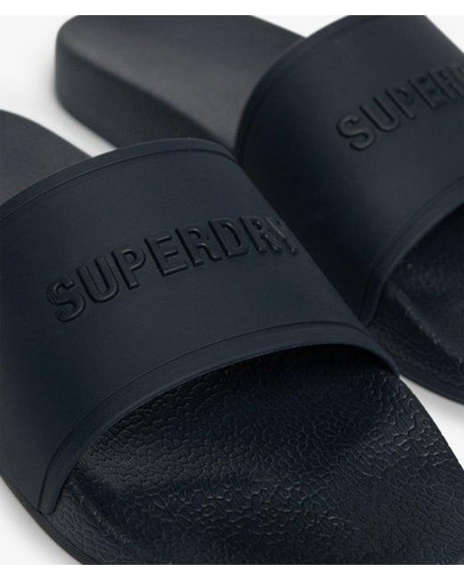 Superdry Blue Premium Graphic Pool Sliders for men