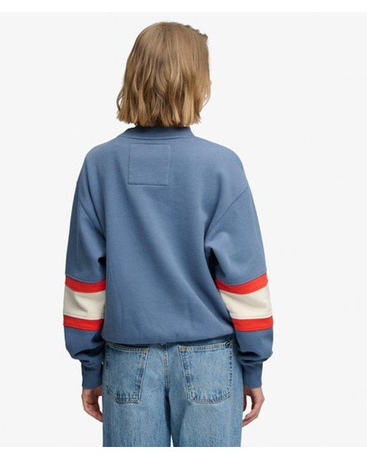 Superdry Blue & Co Aspen Athletics Preppy Ski Sweatshirt