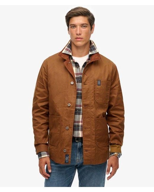 Superdry Brown & Co The Merchant Store - Waxed Worker Jacket for men