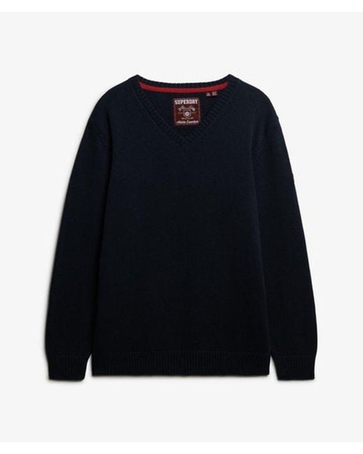 Superdry Oversized Trui Met V-hals in het Blue
