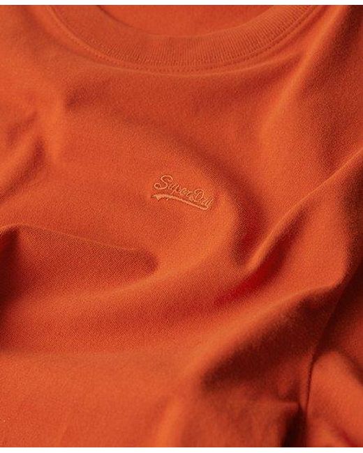 T-shirt en coton biologique essential small logo Superdry pour homme en coloris Red