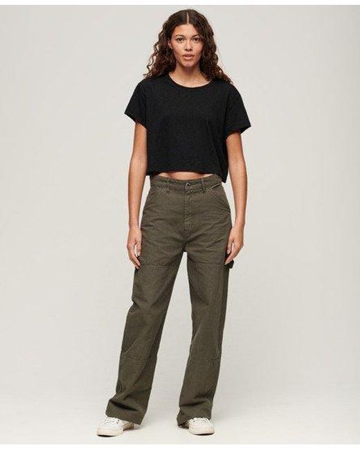 Superdry Black Slouchy Cropped T-shirt