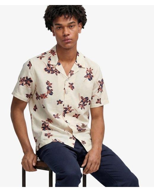 Superdry Natural Cabana Poolside Short Sleeve Shirt for men