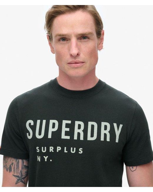 Superdry Black & Co Classic Graphic Print Cotton T-shirt for men