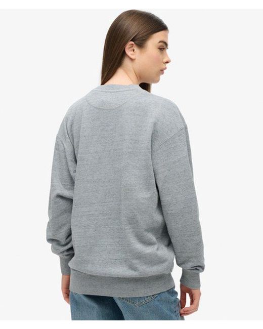 Superdry Gray Essential Logo Overdyed Sweatshirt