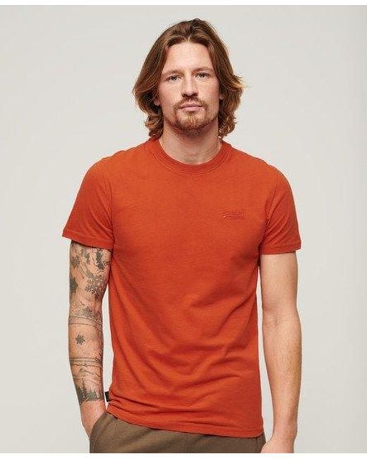 Superdry Classic Embroidered Organic Cotton Essential Logo T-shirt for men