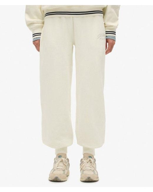 Superdry White Country Club Cuff Joggers