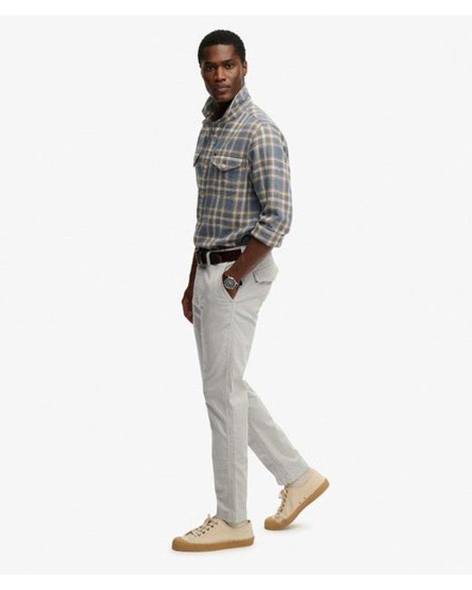 Superdry Utility Chino Broek in het Gray voor heren