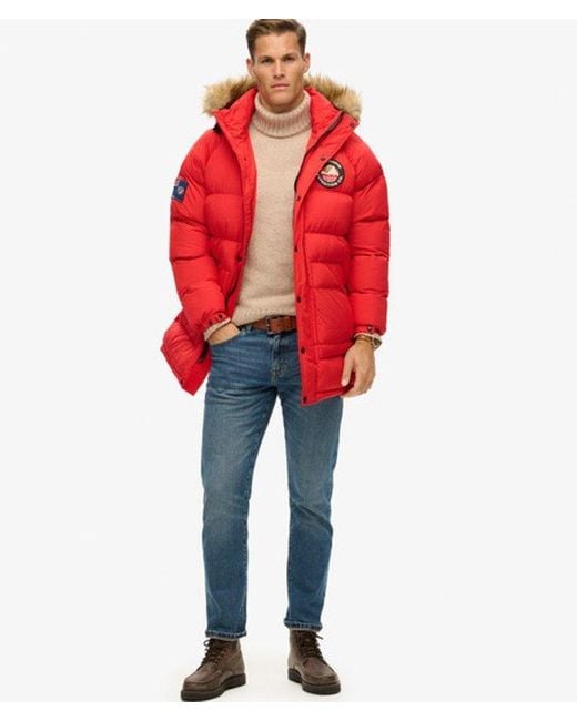 Superdry Red Everest Long Baffled Parka Jacket for men