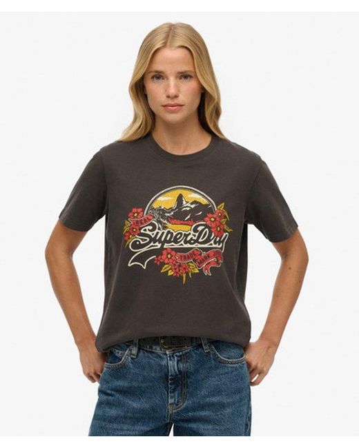 Superdry Black & Co Floral T-shirt