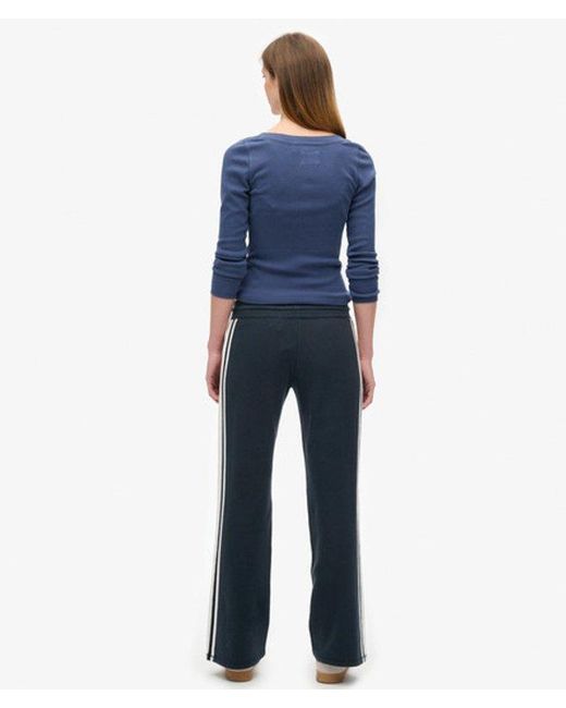 Superdry Blue & Co Athletic Essentials Stripe Flare jogger