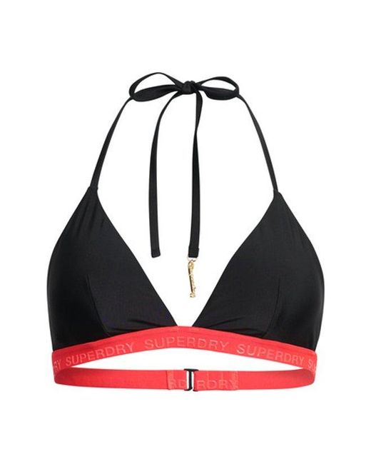 Superdry Elastische Triangelbikinitop in het White