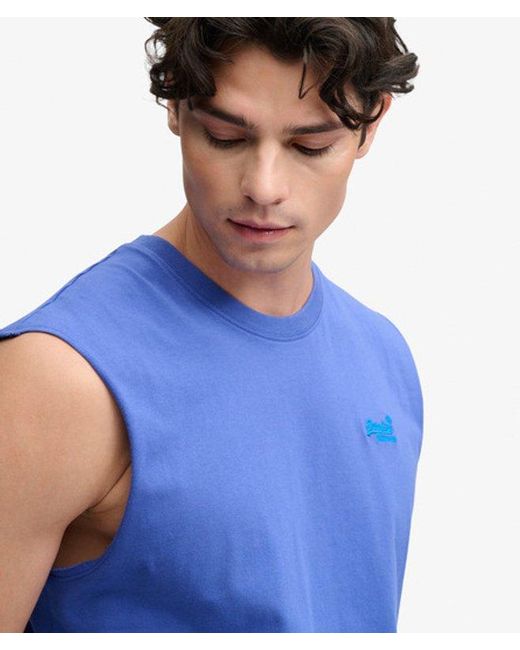 Superdry Blue & Co Organic Cotton Essential Logo Tank Top for men