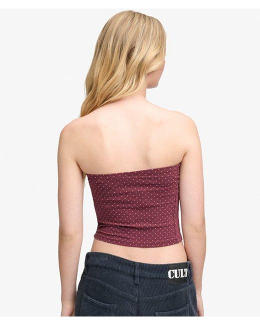 Superdry Purple & Co Athletic Essentials Jersey Bandeau Top