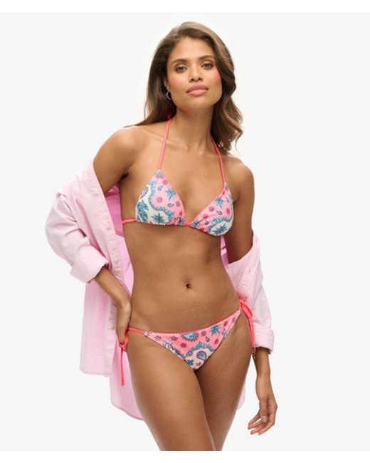 Superdry Pink & Co Tie Side Cheeky Bikini Briefs