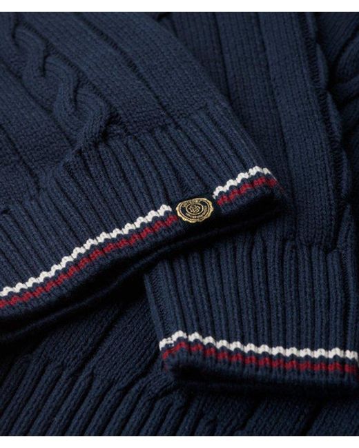 Superdry Blue & Co Oversized V-neck Cricket Knit Jumper