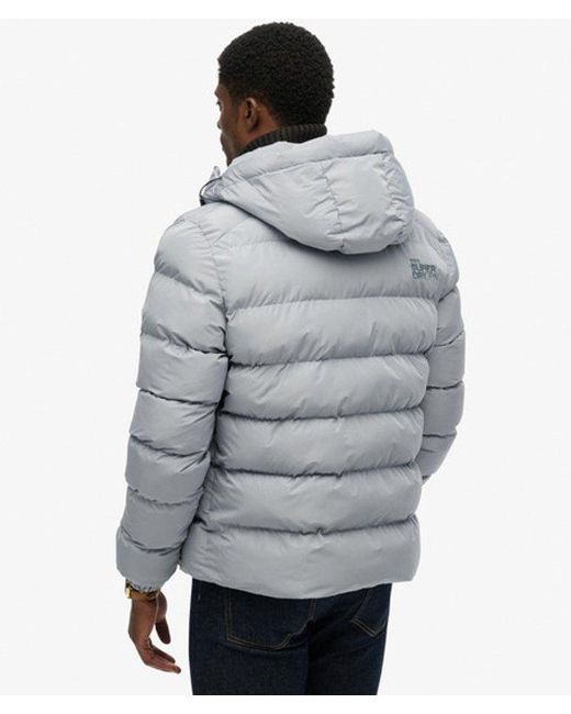 Superdry Black & Co Hooded Sports Puffer Jacket for men