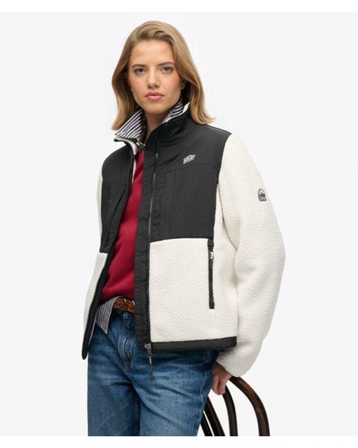 Superdry Black & Co Polar Fleece Hybrid Trekker Jacket