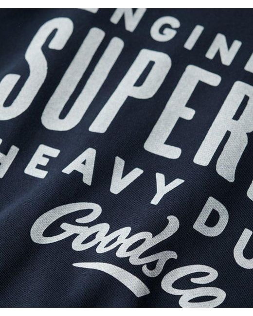 Superdry Blue Machined Goods Workwear Crew Neck Sweatshirt for men