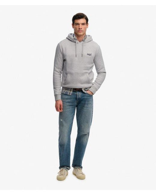 Homme Sweat À Capuche Logo Vintage Brodé Taille Superdry pour homme en coloris Gray