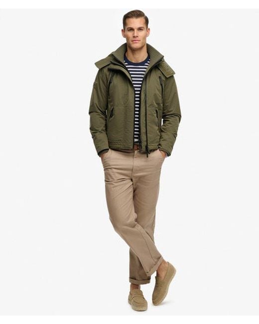 Superdry Green Hooded Microfibre Arctic Windcheater Jacket for men