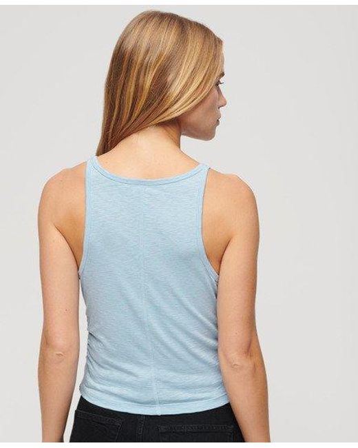 Superdry Blue Ruched Tank Top