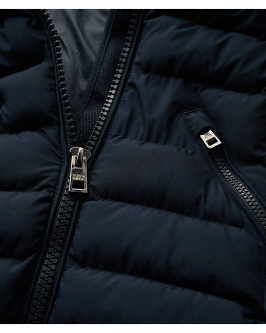 Superdry Blue & Co Slim Fit Fuji Faux Fur Hooded Long Jacket