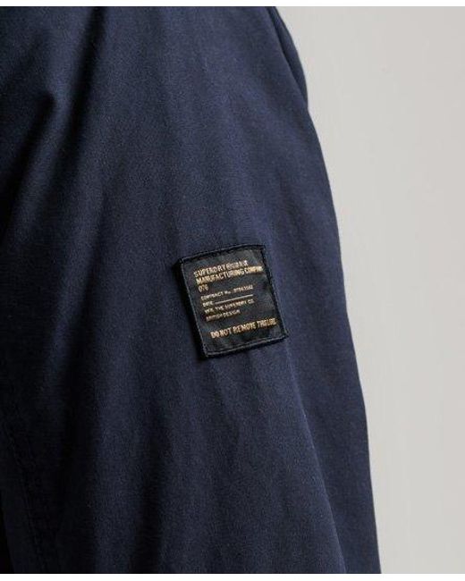 Superdry Blue Military Fishtail Parka Jacket Eclipse for men