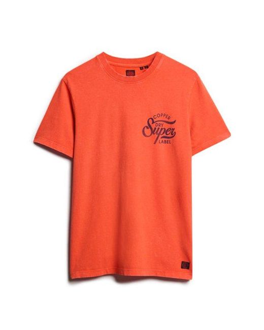 Superdry Blue & Co Oversized Copper Label Chest Graphic T-shirt