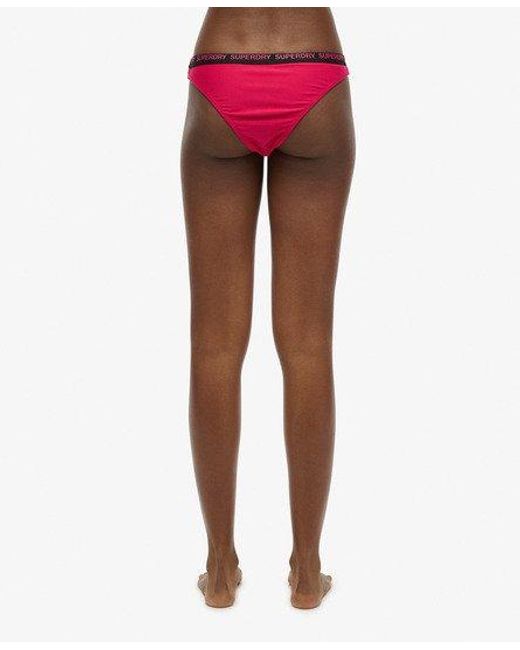 Superdry Red Ladies Elastic Cheeky Bikini Briefs