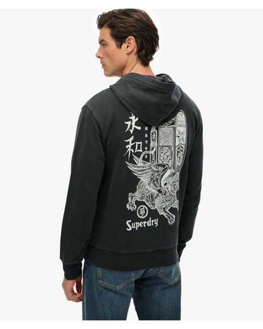 Superdry Gray & Co Tokyo Narrative Loose Hoodie for men