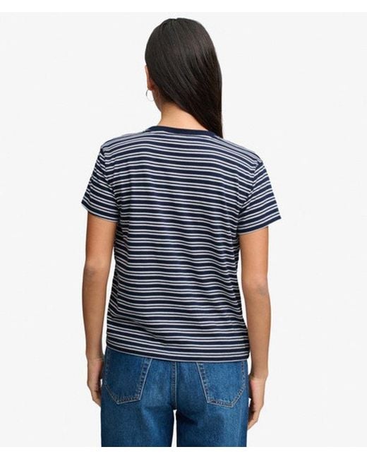 Superdry Blue & Co Essential Logo Striped Fitted T-shirt
