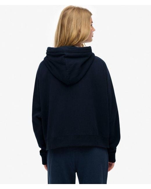 Superdry Blue Essential Logo Raglan Zip Hoodie