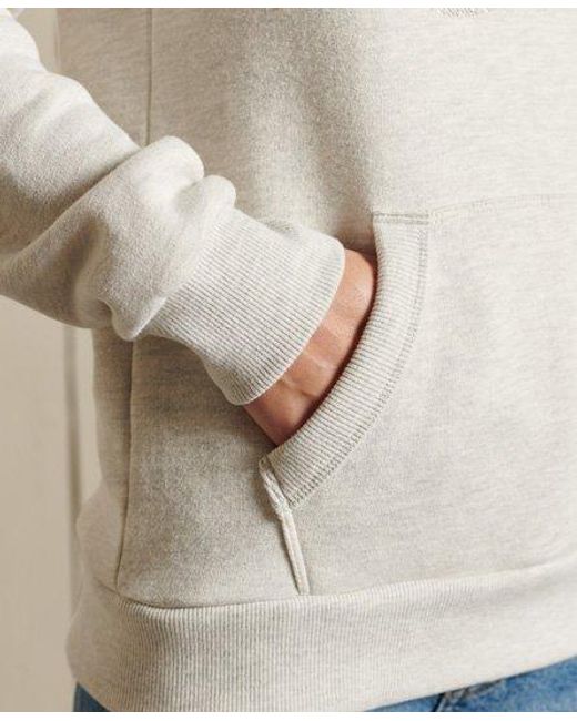 Superdry Natural Script Style Workwear Foil Hoodie Mcqueen Marl