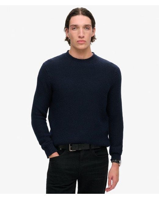 Pull ras-du-cou texturé merchant Superdry pour homme en coloris Blue
