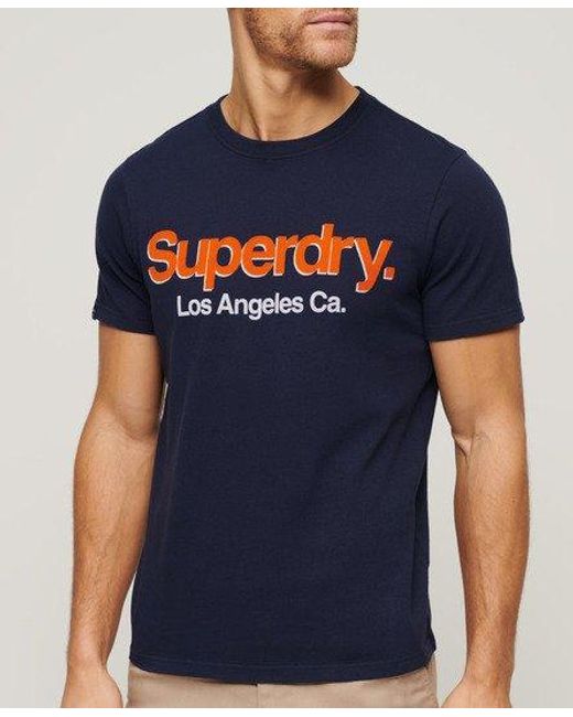 Superdry Blue Core Logo Classic Washed T-shirt for men