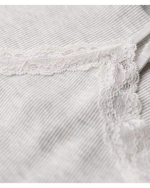 Superdry White & Co Athletic Essential Lace Trim Cami Top