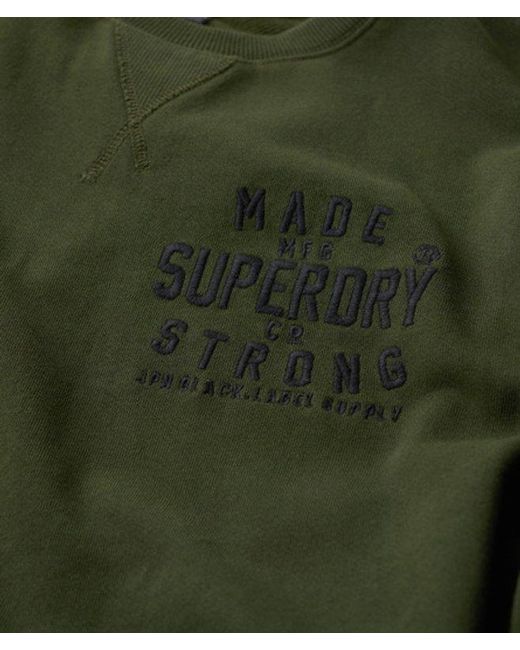 Superdry Green & Co Cotton Embroidered Logo Oversized Workwear Applique Sweatshirt