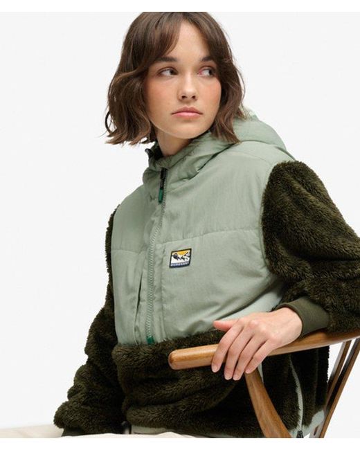 Superdry Green Super Soft Hybrid Half Zip Jacket