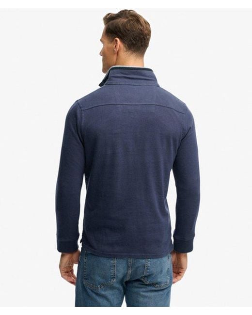 Superdry Blue & Co Cotton Classics Jersey Half Zip Sweatshirt for men