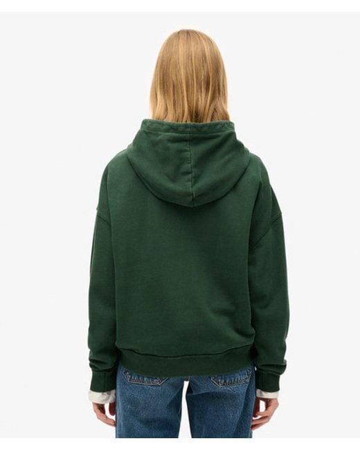 Superdry Green & Co Athletic Essentials Applique Oversized Hoodie