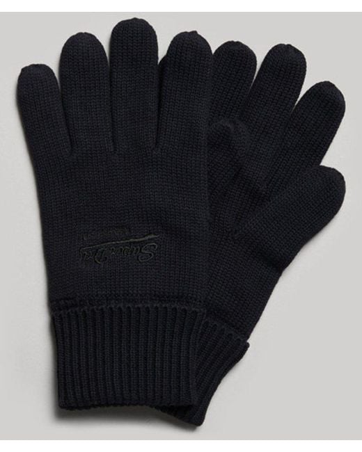 Superdry Black Essential Plain Gloves Navy for men