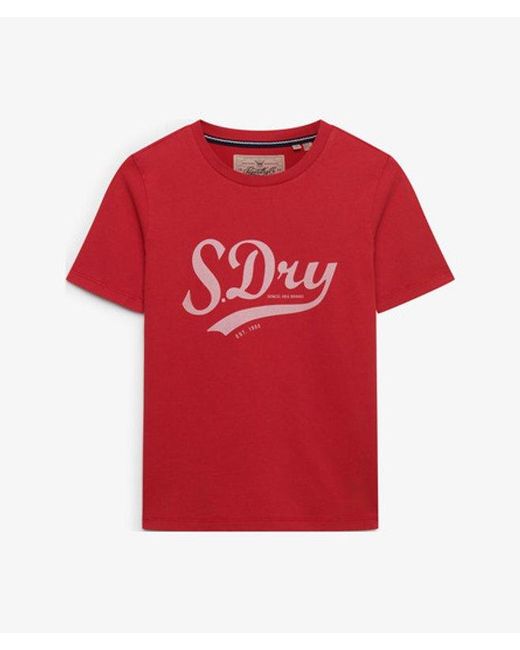 Superdry Red Varsity Script T-Shirt
