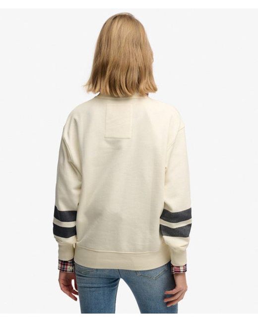 Superdry Natural & Co Varsity Script Loose Crew Sweatshirt