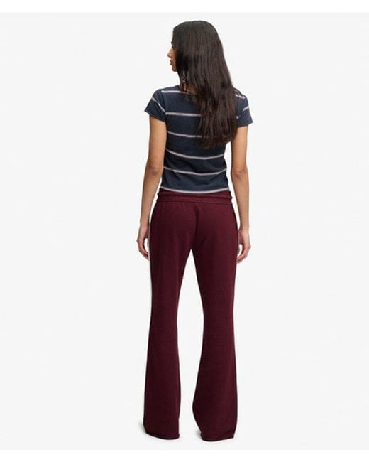 Superdry Red & Co Athletic Essentials Stripe Flare joggers